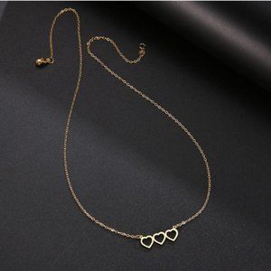 Three Hearts Gold Necklace